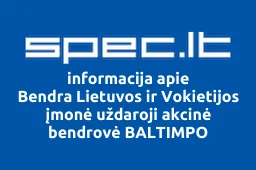 Bendra Lietuvos ir Vokietijos įmonė uždaroji akcinė bendrovė BALTIMPO | spec.lt