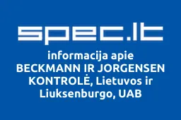 BECKMANN IR JORGENSEN KONTROLĖ, Lietuvos ir Liuksenburgo, UAB | spec.lt