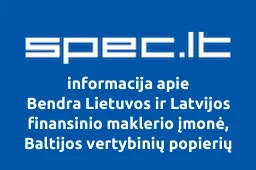 Bendra Lietuvos ir Latvijos finansinio maklerio įmonė, Baltijos vertybinių popierių namai Klaipėdoje, UAB
