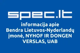 Bendra Lietuvos-Nyderlandų įmonė, NYHOF IR DONGEN VERSLAS, UAB | spec.lt