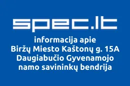 Biržų Miesto Kaštonų g. 15A Daugiabučio Gyvenamojo namo savininkų bendrija | spec.lt