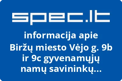 Biržų miesto Vėjo g. 9b ir 9c gyvenamųjų namų savininkų bendrija Viltis | spec.lt