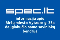 Biržų miesto Vytauto g. 33a daugiabučio namo savininkų bendrija | spec.lt