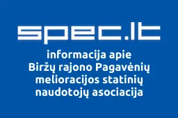 Biržų rajono Pagavėnių melioracijos statinių naudotojų asociacija | spec.lt