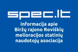 Biržų rajono Roviškių melioracijos statinių naudotojų asociacija | spec.lt