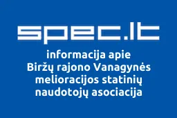 Biržų rajono Vanagynės melioracijos statinių naudotojų asociacija | spec.lt