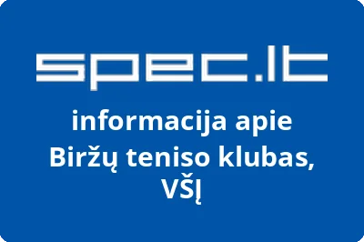 Biržų teniso klubas, VŠĮ | spec.lt