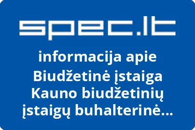 Biudžetinė įstaiga Kauno biudžetinių įstaigų buhalterinė apskaita