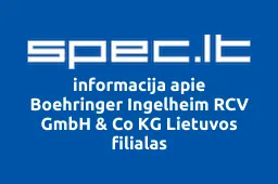 Boehringer Ingelheim RCV GmbH & Co KG Lietuvos filialas | spec.lt
