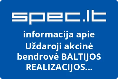 BALTIJOS REALIZACIJOS CENTRAS, UAB | spec.lt