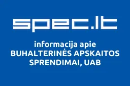 BUHALTERINĖS APSKAITOS SPRENDIMAI, UAB | spec.lt