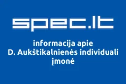 D. Aukštikalnienės individuali įmonė | spec.lt