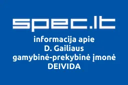 D. Gailiaus gamybinė-prekybinė įmonė DEIVIDA | spec.lt