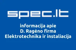 D. Ragėno firma Elektrotechnika ir instaliacija | spec.lt