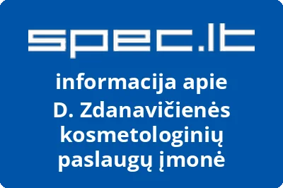 D. Zdanavičienės kosmetologinių paslaugų įmonė | spec.lt