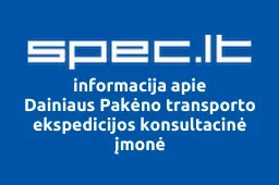 Dainiaus Pakėno transporto ekspedicijos konsultacinė įmonė | spec.lt