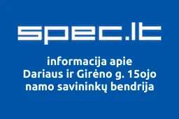 Dariaus ir Girėno g. 15ojo namo savininkų bendrija | spec.lt