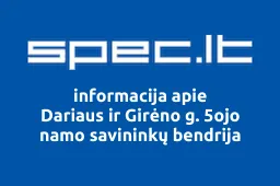 Dariaus ir Girėno g. 5ojo namo savininkų bendrija | spec.lt