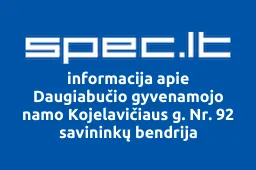 Daugiabučio gyvenamojo namo Kojelavičiaus g. Nr. 92 savininkų bendrija | spec.lt