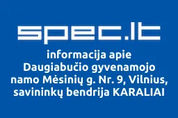 Daugiabučio gyvenamojo namo Mėsinių g. Nr. 9, Vilnius, savininkų bendrija KARALIAI iliustracija