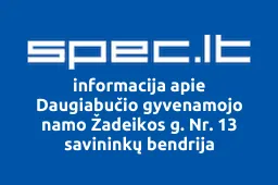 Daugiabučio gyvenamojo namo Žadeikos g. Nr. 13 savininkų bendrija | spec.lt