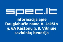 Daugiabučio namo A. Jakšto g. 6A Kaštonų g. 8, Vilniuje savininkų bendrija | spec.lt
