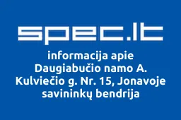 Daugiabučio Namo A. Kulviečio g. Nr. 15, Jonavoje Savininkų Bendrija | spec.lt