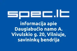 Daugiabučio namo A. Vivulskio g. 20, Vilniuje, savininkų bendrija | spec.lt