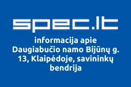 Daugiabučio namo Bijūnų g. 13, Klaipėdoje, savininkų bendrija | spec.lt