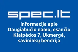 Daugiabučio namo, esančio Klaipėdos 7, Ukmergė, savininkų bendrija | spec.lt