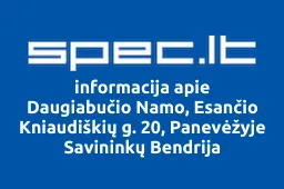 Daugiabučio Namo, Esančio Kniaudiškių g. 20, Panevėžyje Savininkų Bendrija | spec.lt