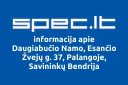 Daugiabučio Namo, Esančio Žvejų g. 37, Palangoje, Savininkų Bendrija | spec.lt