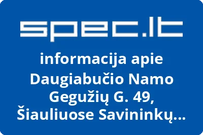 Daugiabučio Namo Gegužių G. 49, Šiauliuose Savininkų Bendrija