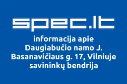 Daugiabučio namo J. Basanavičiaus g. 17, Vilniuje savininkų bendrija | spec.lt