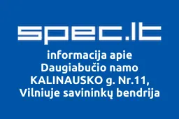 Daugiabučio namo KALINAUSKO g. Nr.11, Vilniuje savininkų bendrija | spec.lt