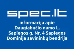 Daugiabučio namo L. Sapiegos g. Nr. 4 Sapiegos Dominija savininkų bendrija | spec.lt