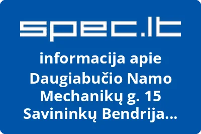 Daugiabučio Namo Mechanikų g. 15 Savininkų Bendrija Bangelė