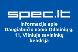 Daugiabučio namo Odminių g. 11, Vilniuje savininkų bendrija | spec.lt