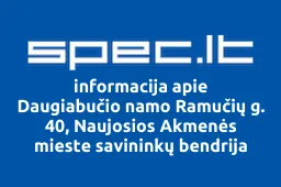 Daugiabučio Namo Ramučių g. 40, Naujosios Akmenės Mieste Savininkų Bendrija | spec.lt