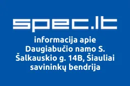Daugiabučio namo S. Šalkauskio g. 14B, Šiauliai savininkų bendrija | spec.lt