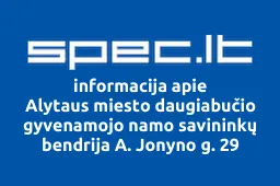 Alytaus miesto daugiabučio gyvenamojo namo savininkų bendrija A. Jonyno g. 29 | spec.lt
