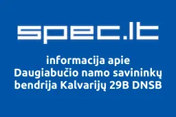 Daugiabučio namo savininkų bendrija Kalvarijų 29B DNSB | spec.lt
