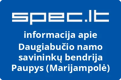 Daugiabučio namo savininkų bendrija Paupys (Marijampolė) | spec.lt