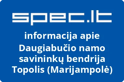 Daugiabučio namo savininkų bendrija Topolis (Marijampolė) | spec.lt