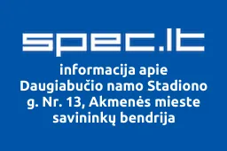 Daugiabučio namo Stadiono g. Nr. 13, Akmenės mieste savininkų bendrija | spec.lt