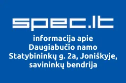 Daugiabučio namo Statybininkų g. 2a, Joniškyje, savininkų bendrija | spec.lt