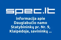 Daugiabučio namo Statybininkų pr. Nr. 9, Klaipėdoje, savininkų bendrija | spec.lt