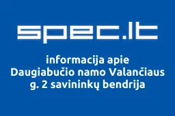 Daugiabučio namo Valančiaus g. 2 savininkų bendrija | spec.lt