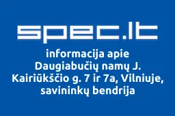 Daugiabučių namų J. Kairiūkščio g. 7 ir 7a, Vilniuje, savininkų bendrija | spec.lt