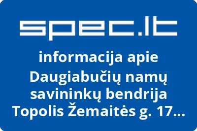 Daugiabučių namų savininkų bendrija Topolis Žemaitės g. 17 ir Respublikos g. 34 | spec.lt